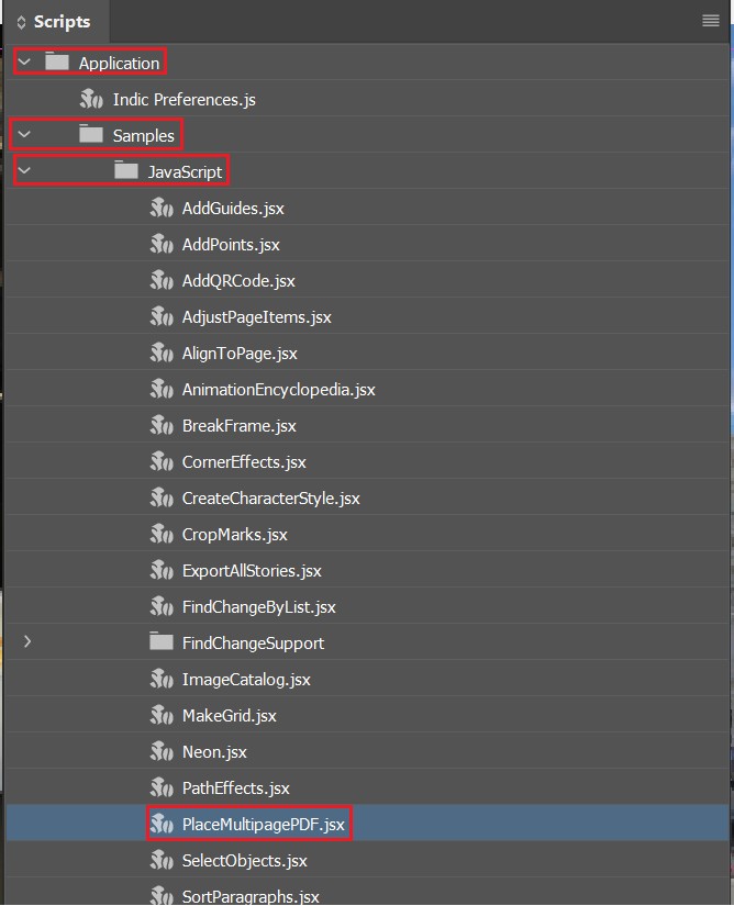 scripts menu